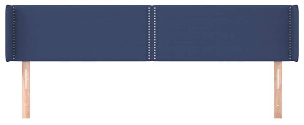 Čelo postele typu ušák modré 203 x 16 x 78/88 cm textil 3118656