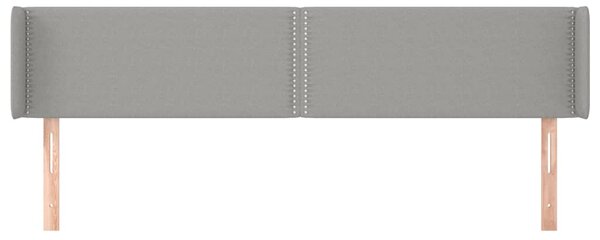 Čelo postele typu ušák světle šedé 203x16x78/88 cm textil 3118650