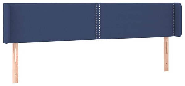 Čelo postele typu ušák modré 203 x 16 x 78/88 cm textil 3118656