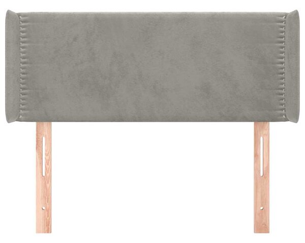 Čelo postele typu ušák světle šedé 83x16x78/88 cm samet 3118658