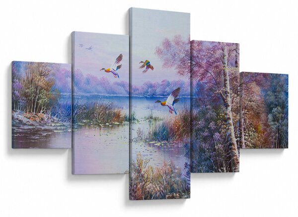 Obraz - Přichází podzim, olejomalba (125x70 cm)