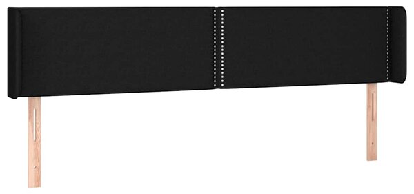 Čelo postele typu ušák černé 183x16x78/88 cm textil 3118644