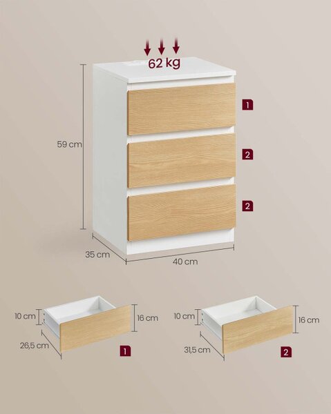 Set dvou nočních stolků LET831Y01 (2ks)