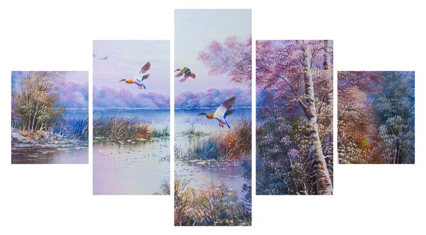 Obraz - Přichází podzim, olejomalba (125x70 cm)