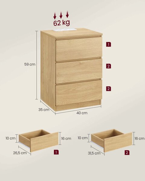 Set dvou nočních stolků LET831Y70 (2ks)
