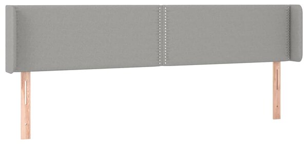 Čelo postele typu ušák světle šedé 203x16x78/88 cm textil 3118650