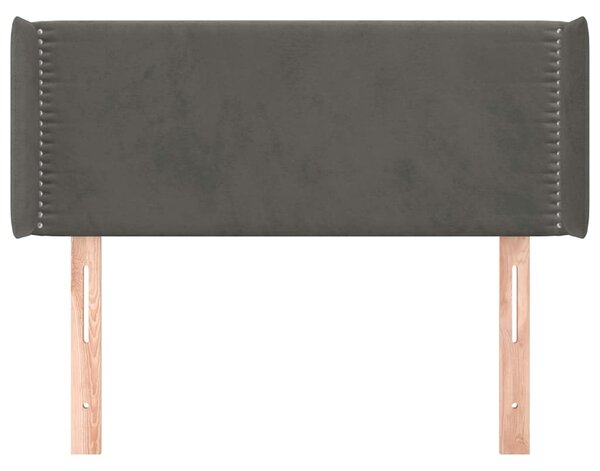 Čelo postele typu ušák tmavě šedé 103x16x78/88 cm samet 3118671