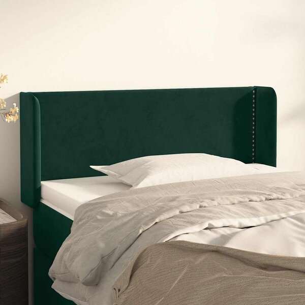 Čelo postele typu ušák tmavě zelená 83x16x78/88 cm samet 3118661
