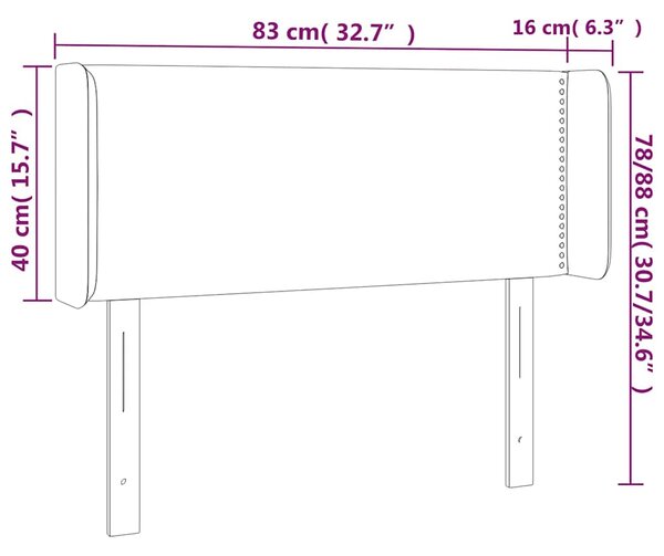Čelo postele typu ušák tmavě zelená 83x16x78/88 cm samet 3118661