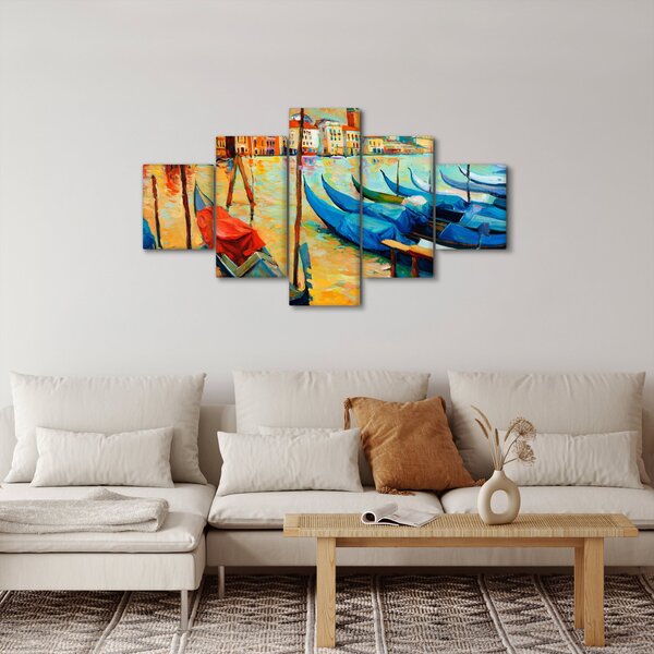 Obraz - Přístav v Benátkách (125x70 cm)