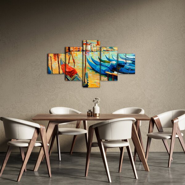 Obraz - Přístav v Benátkách (125x70 cm)