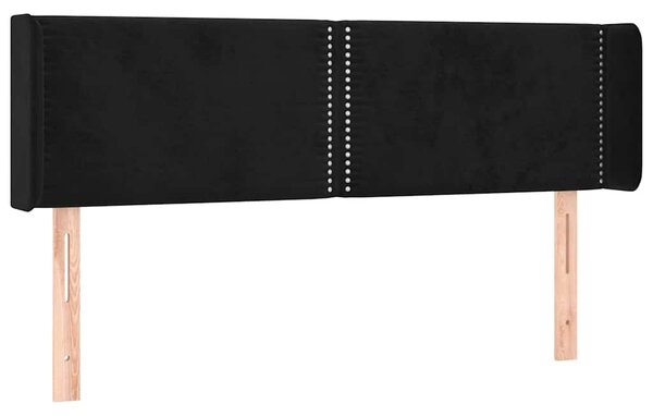 Čelo postele typu ušák černé 147x16x78/88 cm samet 3118678