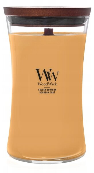 WoodWick Golden Bourbon velká vonná svíčka s dřevěným knotem 609,5 g