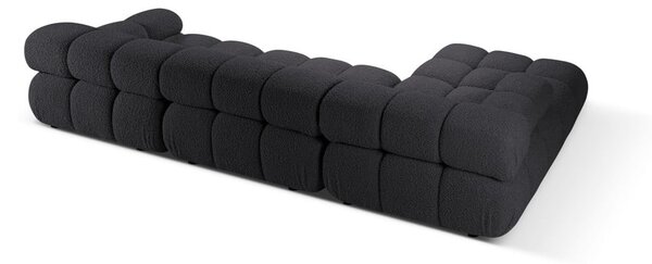 Antracitová modulární rohová pohovka z textilie bouclé (levý roh) Bellis – Micadoni Home