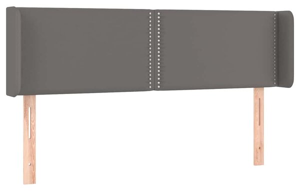 Čelo postele typu ušák šedá 147 x 16 x 78/88 cm umělá kůže 3118722
