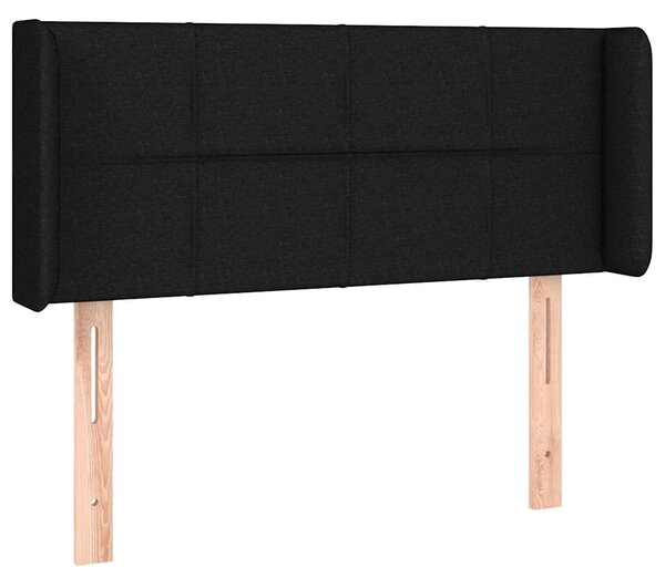 Čelo postele typu ušák černé 83 x 16 x 78/88 cm textil 3118744