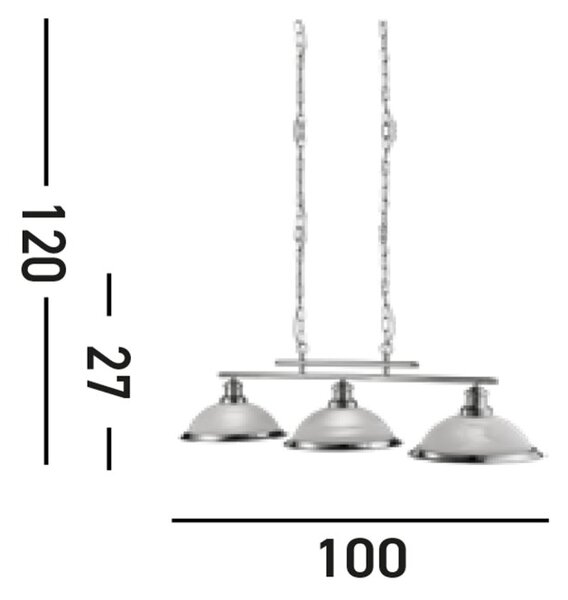 Searchlight 2683-3SS Trojité závěsné svítidlo BISTRO SATIN, alabastrové sklo