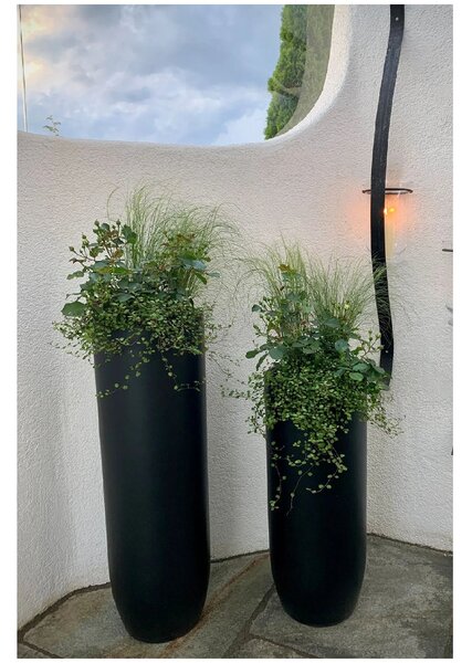 Květináč SOLERIO, sklolaminát, výška 100 cm, černá