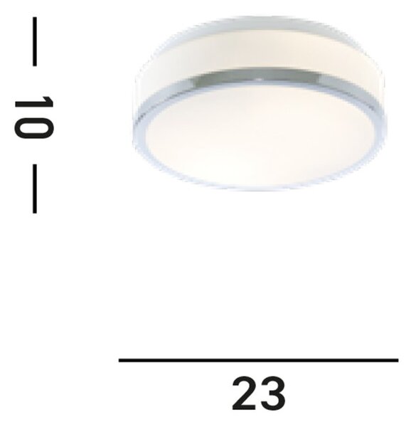 Searchlight 7039-23CC Koupelnové svítidlo BENT IP44 CHROM, opálové sklo