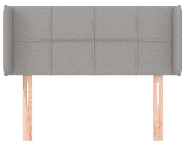 Čelo postele typu ušák světle šedé 83x16x78/88 cm textil 3118742