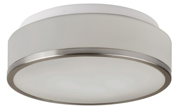 Searchlight 7039-28SS Koupelnové stropní svítidlo BENT IP44 SATIN, opálové sklo