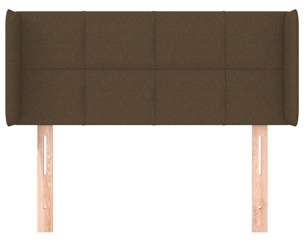 Čelo postele typu ušák tmavě hnědé 83 x 16 x 78/88 cm textil 3118745