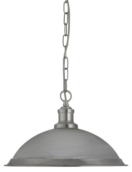 Searchlight 1591SS Závěsné svítidlo BISTRO SATIN, alabastrové sklo