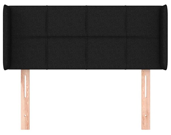 Čelo postele typu ušák černé 83 x 16 x 78/88 cm textil 3118744