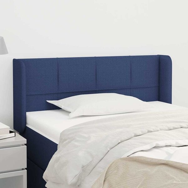 Čelo postele typu ušák modré 83 x 16 x 78/88 cm textil 3118748