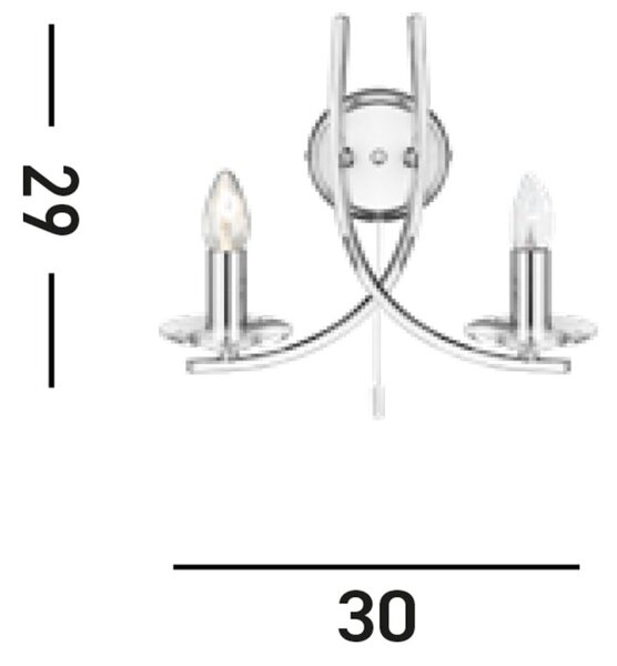 Searchlight 4162-2CC Nástěnná lampa s vypínačem ASCONA lesklý chrom
