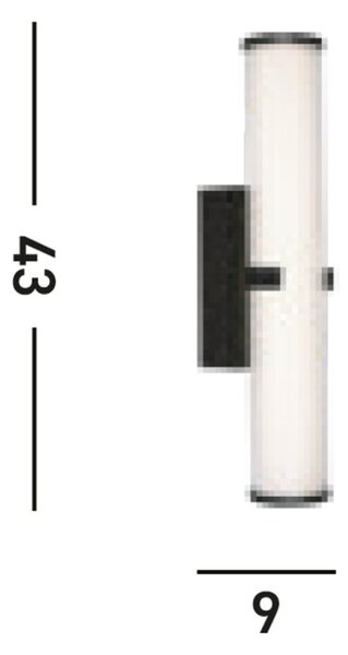 Searchlight 63125-1BK Nástěnné LED svítidlo CLAMP černé 43cm IP44