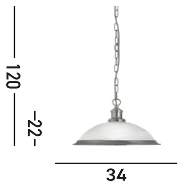 Searchlight 1591SS Závěsné svítidlo BISTRO SATIN, alabastrové sklo