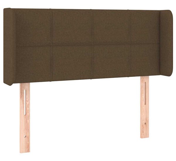 Čelo postele typu ušák tmavě hnědé 83 x 16 x 78/88 cm textil 3118745