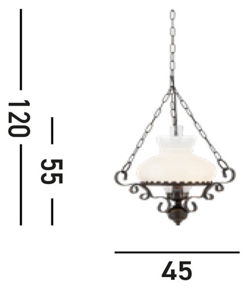 Searchlight 576RU Stylová závěsná lampa OIL LANTERN