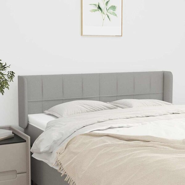 Čelo postele typu ušák světle šedé 147x16x78/88 cm textil 3118766