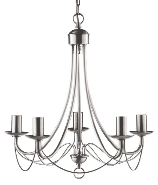 Searchlight 6345-5SS Závěsný pětiramenný lustr MAYPOLE chrom