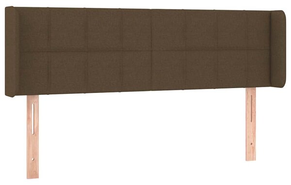 Čelo postele typu ušák tmavě hnědé 147x16x78/88 cm textil 3118769
