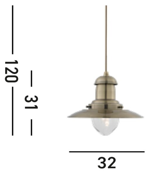 Searchlight 4301AB Závěsné svítidlo FISHERMAN patina