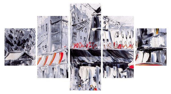 Obraz - Ulice v Paříži, olejomalba (125x70 cm)