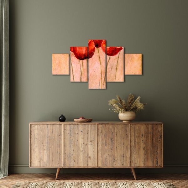 Obraz - Červené tulipány (125x70 cm)
