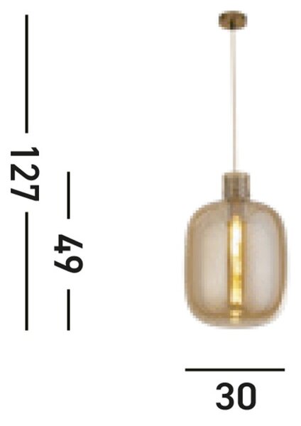 Searchlight 68361AM Závěsné svítidlo BARREL jantarové sklo