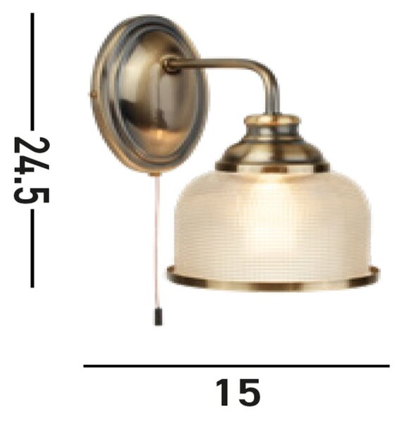Searchlight 2671-1AB Nástěnná lampa BISTRO patina s vypínačem