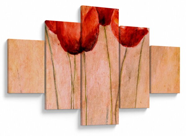 Obraz - Červené tulipány (125x70 cm)
