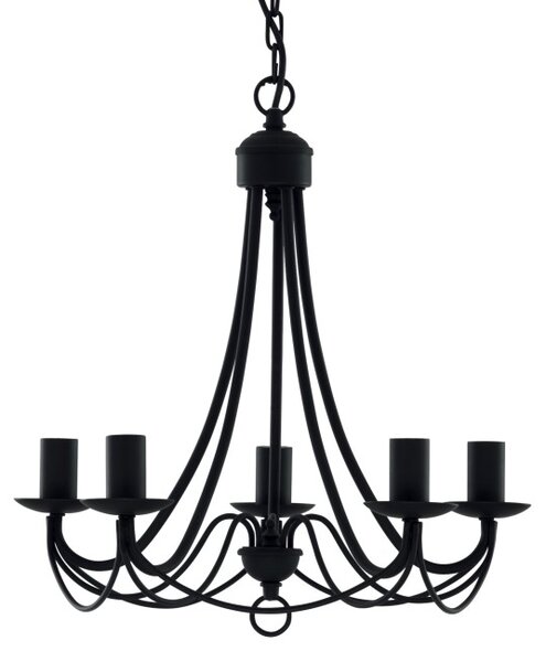 Searchlight 6345-5BK Závěsný pětiramenný lustr MAYPOLE černý