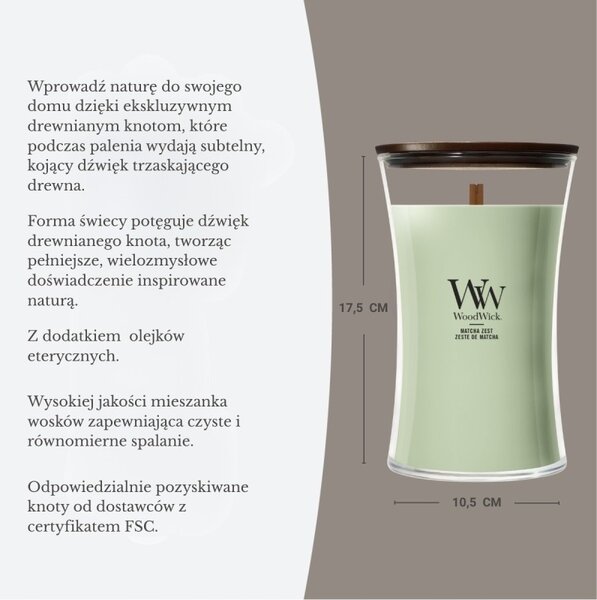 Vonná svíčka sójová Matcha Sada Woodwick 1 ks