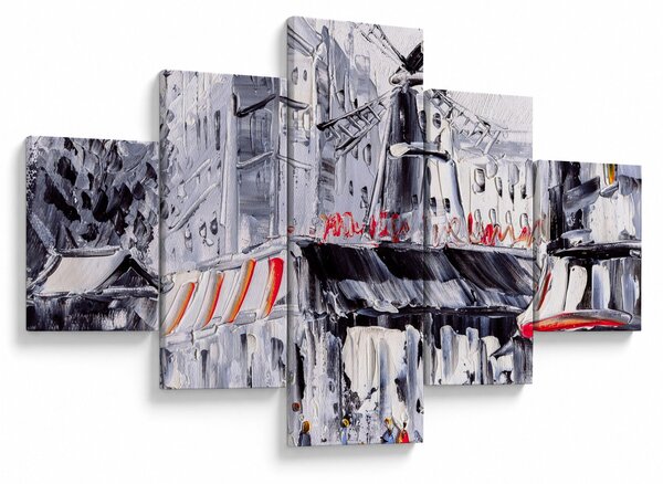 Obraz - Ulice v Paříži, olejomalba (125x70 cm)