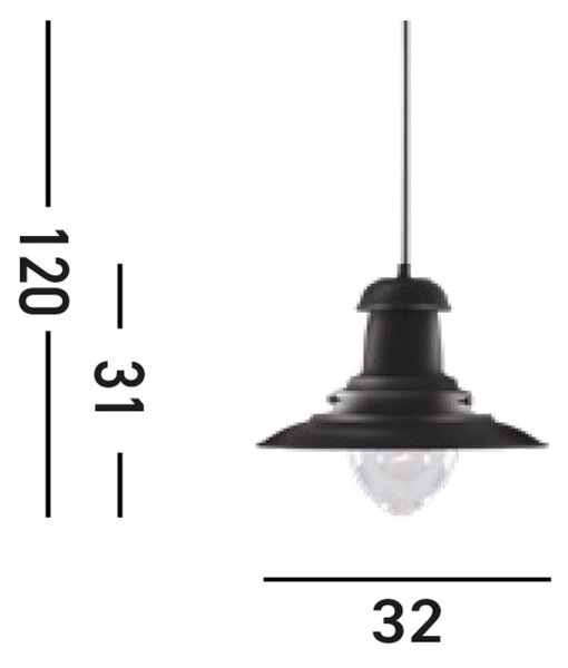 Searchlight 4301BK Závěsné svítidlo FISHERMAN černé
