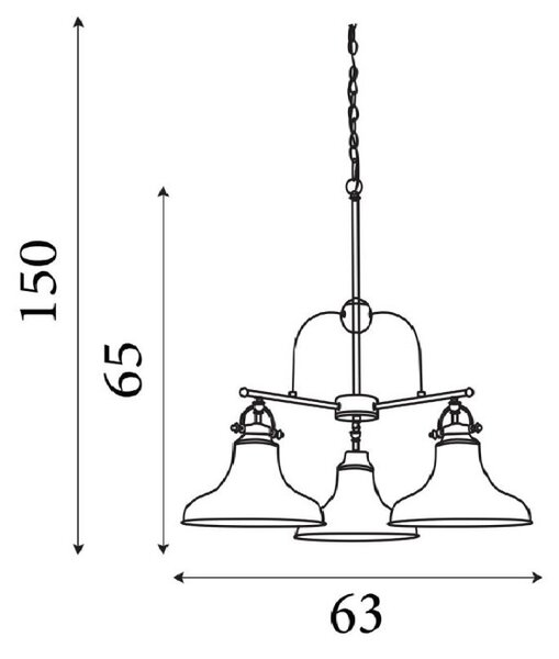 Searchlight 3183-3BZ Industriální závěsné tříramenné svítidlo DALLAS bronze