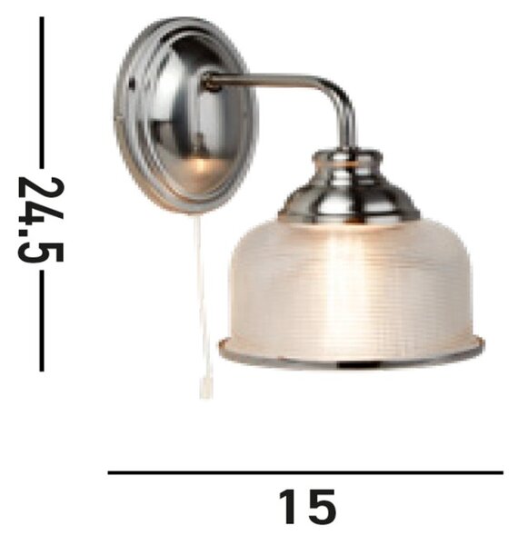 Searchlight 2671-1SS Nástěnná lampa BISTRO satin s vypínačem