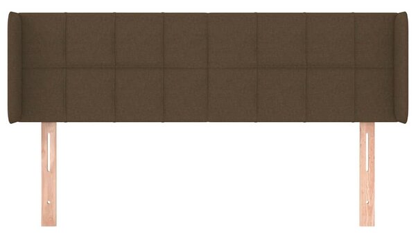 Čelo postele typu ušák tmavě hnědé 147x16x78/88 cm textil 3118769